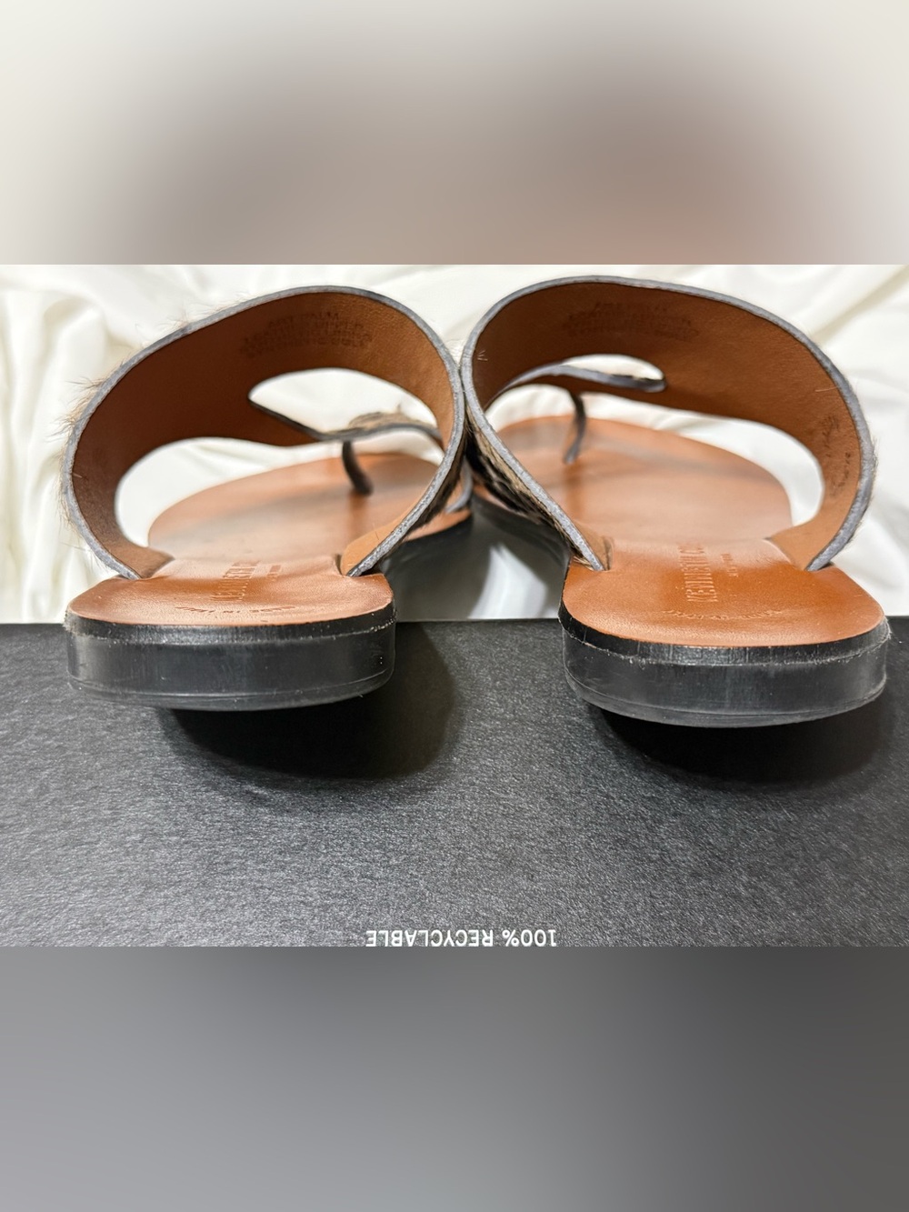 Kenneth Cole Palm flat toe loop calf hair sandals - Picture 7 of 10